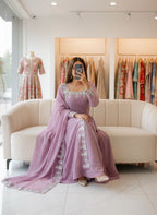 Anarkali gown- pent dupatta set fully stitched ready to wear