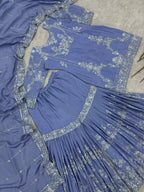 3 piece fancy kurti with sharara and beautiful dupatta