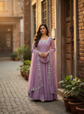 Anarkali gown- pent dupatta set fully stitched ready to wear