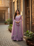 Anarkali gown- pent dupatta set fully stitched ready to wear