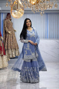 3 piece fancy kurti with sharara and beautiful dupatta