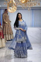3 piece fancy kurti with sharara and beautiful dupatta