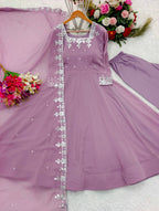 Anarkali gown- pent dupatta set fully stitched ready to wear